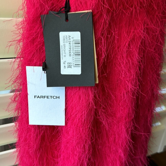 Twinset size 40 (fits US0-2) frayed midi dress in red/pink. - Picture 5 of 5